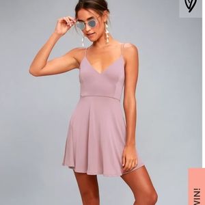 Lulus Shore Thing Mauve Skater Dress